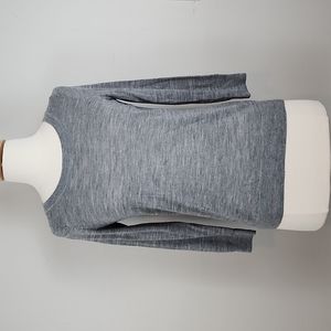 SzXS Loft Heather Grey Boatneck 3/4 Sleeve Sweater